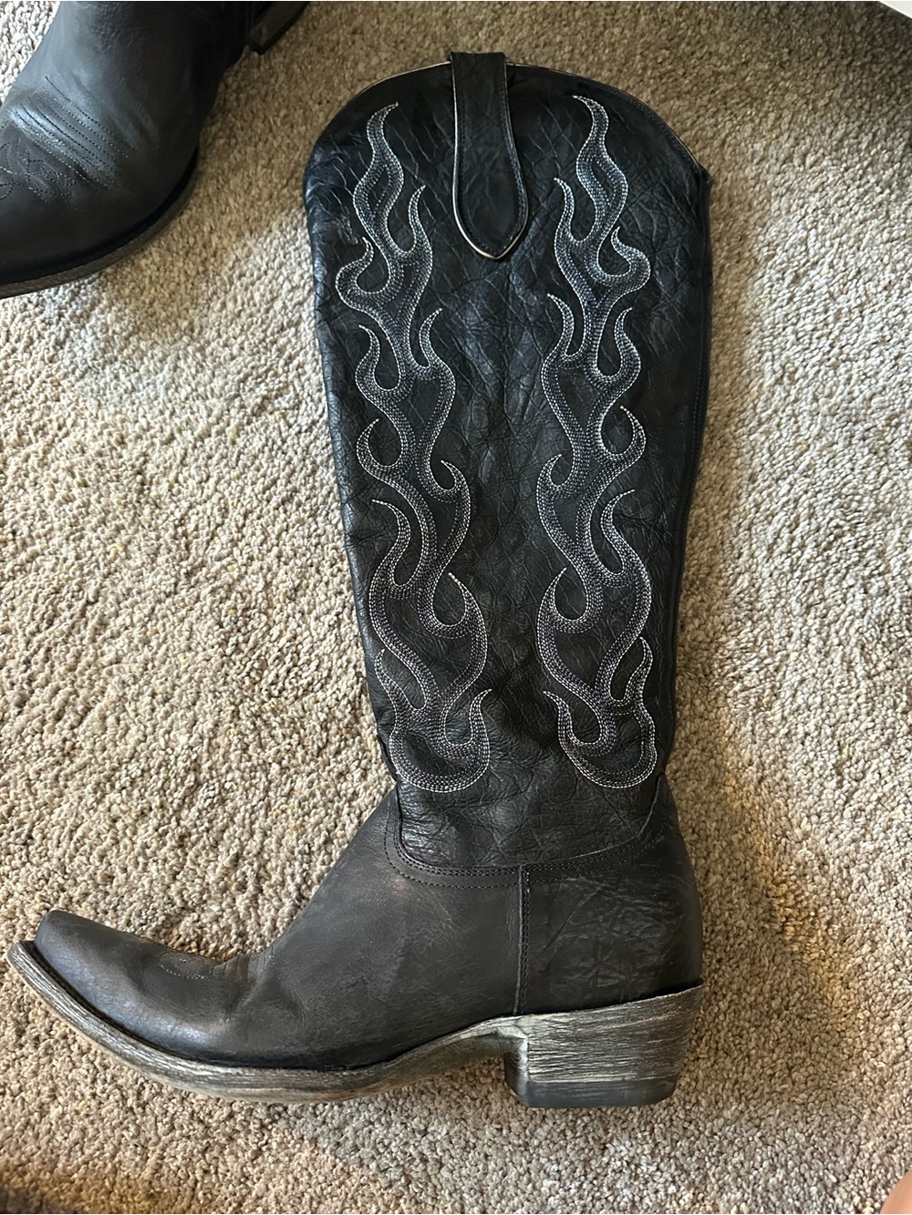 Old Gringo Black Tall Women's Western Boots - Picture 2 of 4